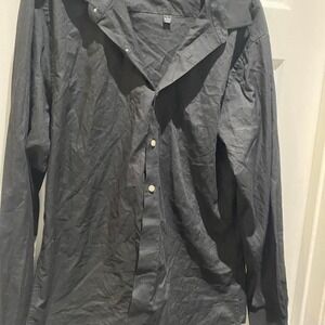 Pierre Cardin black button up shirt Size L